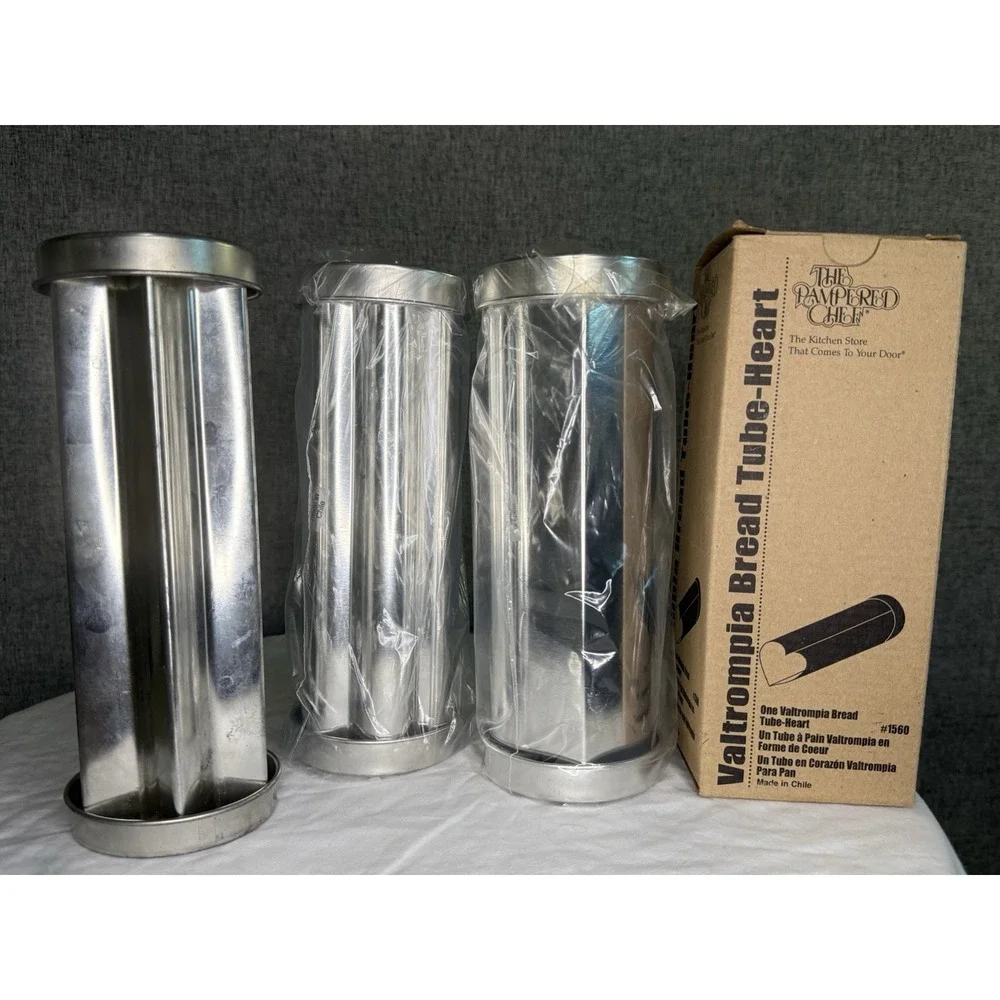 Lot Of‎ 3- The Pampered Chef Valtrompia Bread Tube - Heart, Flower & Star - New